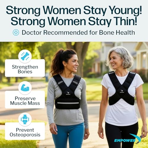 EMPOWER Weighted Vest for Women with Reflective Strips – Fixed 8lbs, Adjustable 4-10lbs (4 in1) or Adjustable10-16lbs (4 in 1), Strengthen Muscles, Boost Bone Health, and Burn More Calories for Workout - Rucking Vest - style: 8lb Vest