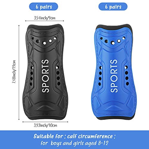 Civaner Youth Soccer Shin Guards Lightweight Breathable Child Calf Protective Gear Soccer Equipment Kids Shin Guards for 4-12 Boys and Girls Children Teenagers - size: L，8-12 years old