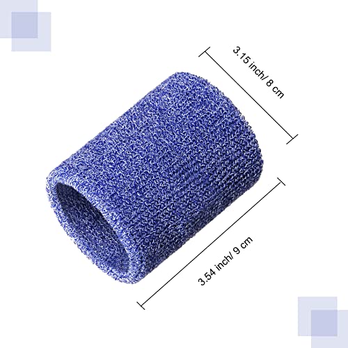 Willbond Wrist Sweatbands, Sports Sweatbands for Competition, Sweat Absorbent, for Basketball, Tennis, Football, Running and Work (Pack of 6) - color: Blue and White
