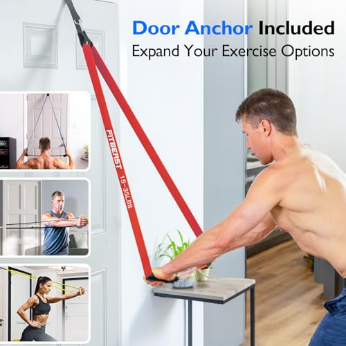 FitBeast Resistance Bands Set, Pull Up Assist Bands for Strength Training, Pilates, Yoga, Powerlifting, Stretching, Mobility Exercises, Muscle Toning, Full Body Workout - color: Multicolor（15-80 lbs)