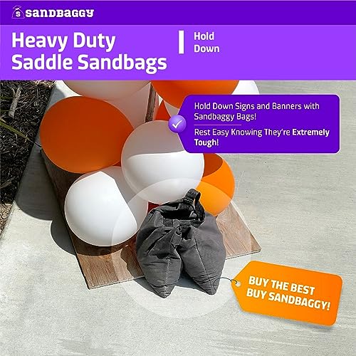 Sandbaggy Saddle Sandbags (Black) - Comes Pre Filled with 15 lbs. of Sand (25 lb. Weight Capacity) - Weights for Photography, Tents, Outdoor Equipment