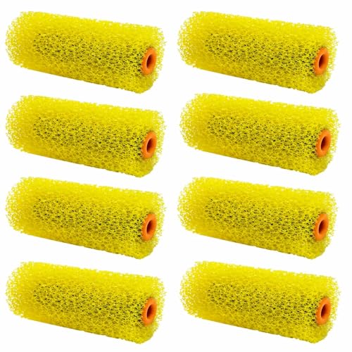 8 Pcs Textured Paint Roller Covers, 4 inch Large Textured Brushes | Foam Drywall Texture Paint Rollers, House Paint Roller Covers for Art Painting Walls Ceilings - size: 4",8pcsLARGE