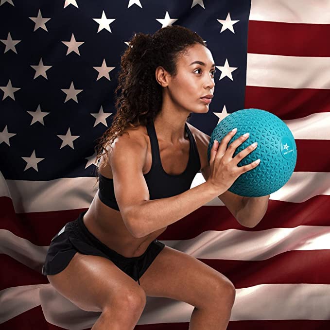 Yes4All Upgraded Fitness Slam Medicine Ball Triangle 30lbs for Exercise, Strength, Power Workout | Workout Ball | Weighted Ball | Exercise Ball | Trendy Teal - color: Trendy teal, style: F. 30lbs