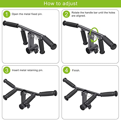 SELEWARE V Bar & T Bar Landmine Handle Attachment for 2" Barbell Bar, Solid Multi-Grip Landmine Handle T Row Attachment with Non-Slip Rubber Handle, Fits 2" Olympic Bars Strength Training Bars - color: Adjustable T Bar W/ Flat Rubber Handle