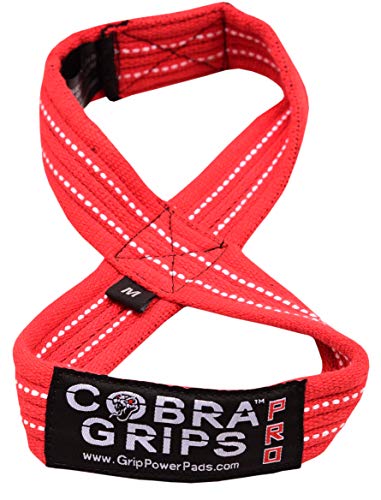 Deadlift Straps Figure 8 Loop Lifting Straps The #1 Choice for Power Lifters weightlifters workout Enthusiasts - color: Red, size: 80 cm 8.0"+ And Up Wrist Circumference