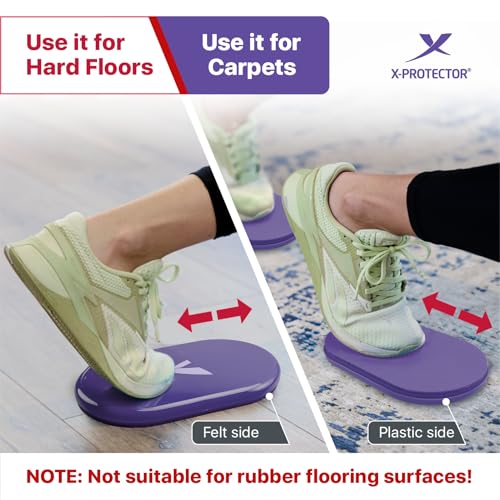X-Protector Sliders for Working Out - 2 PCS - Double-Sided Exercise Sliders for Hard & Carpeted Floors - Gliders for Exercising! - color: Purple