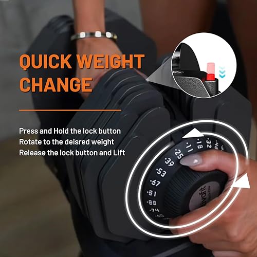 ATIVAFIT Adjustable Dumbbell Set of 2, 5–88LB Quick Dial Free Weights with Double Safety Lock, Anti-Slip Steel Handle & Storage Box, Space Saving Home Gym Equipment for Full Body Strength Training, Suitable for Home Fitness Users - color: Black-88lbs