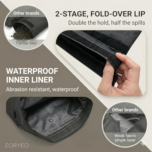 Professional 5 Gallon Fillable Sandbags 48LB, 4PK for Patio Umbrella Stand, Outdoor Furniture, Studio Photography, Flood Control, SHTF, 600D Oxford Woven Nylon Weighted Bags, Sand Not Included (Black) - size: 4-Pack