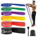 Exercise Bands，Set of 6 Resistance Bands for Working Out,Pull Up Bands Set,at Home Workout Equipment,Instruction Guide and Carry Bag Included - color: 6set（Blue+green+purple+yellow+red+black）