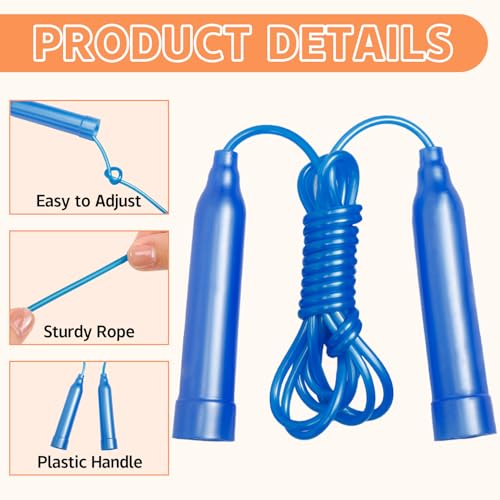 30 Pcs Kids Jump Rope,Colorful Jump Ropes for Kids,7.2 Feet Plastic Jump Ropes,Adjustable Skipping Rope,Jumping Ropes for Party Favors,Birthday Gifts,Indoor Outdoor Activity - color: Blue