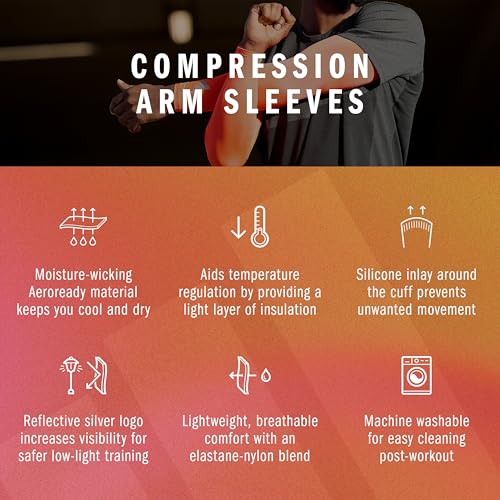 adidas Climacool Compression Arm Sleeves - color: Red, size: Adult Large/Extra-Large