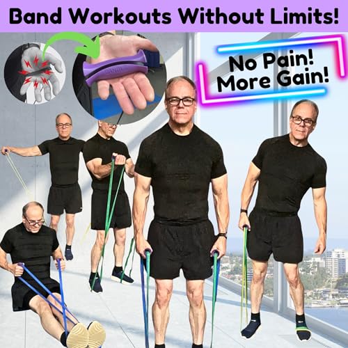Bandle™ - True Ergonomic Handles for Resistance Bands | Unleash The Full Potential of Pain-Free, Full-Body Workouts | Durable & Comfortable for High-Intensity Training (2 Handles) - color: Steel Gray, size: Small