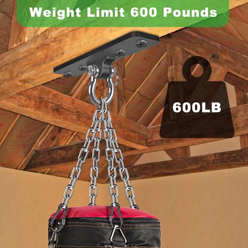 Dolibest Ceiling Mount Swing Hanger Heavy Duty Swing Set Hook for Porch Swing Hammock Chair Yoga Silk Suspension Straps Gymnastic Ring, Wall Anchor for Resistance Bands (900LB) - color: 4 Holes Ceiling Anchor-1 Pack