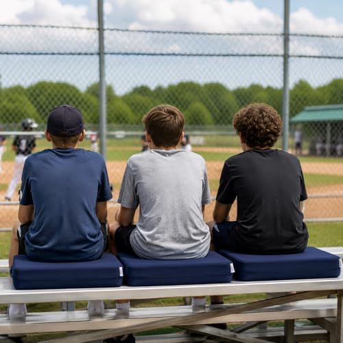 2 PCS Stadium Seat Cushions,Portable Waterproof Bleacher Pads with Handle,2.2" Foam Stadium Pads with 900D Oxford & Water-Repellent Lining for Indoor Outdoor Events - color: Navy, size: 3.2''