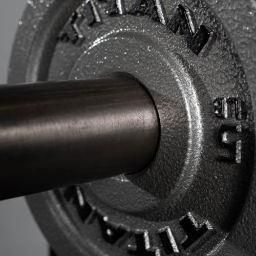 Titan Fitnes Cast Iron Olympic Plates, Classic Weight Plate Design, Hammer Finish - size: 5 LB Pair
