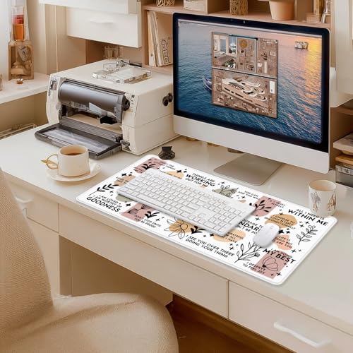 Boho Inspirational Large Mouse Pad 31.5x15.7inch, Daily Reminders Mental Health Large Extended Computer Desk Mat Mousepad for Keyboard and Mouse, Office Desk Accessories - color: Color 01