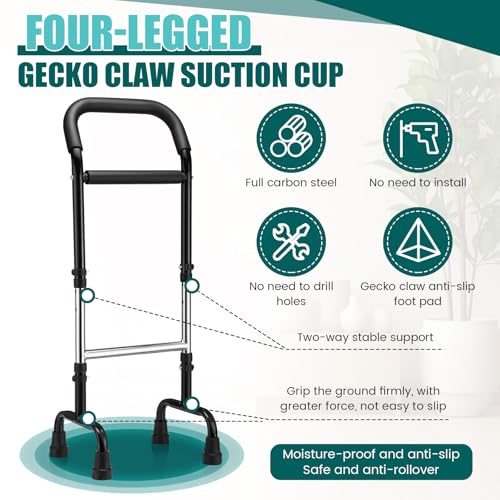 Walking Cane Standing Aids and Supports Adjustable Cane Stand Assist Aid for Elderly up to 300lb Height Adjustable 28.74-36.22 in Mobility for Seniors, Adults and Assistance - color: Black