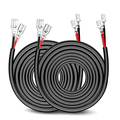 Nilight 2PCS 16 AWG 20 Feet Wiring Harness Extension Kit for LED Light bar Work Light LED Pods Off Road Lights Driving Fog Light Boat Lighting, 2 Years Warranty - size: 16AWG -20FT 2Pcs