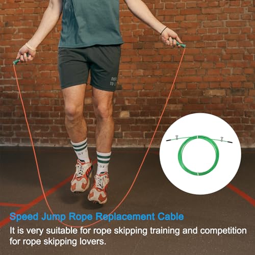 PATIKIL Speed Jump Rope Replacement Cable, Professional Skipping Rope Steel Wire Replace for High Speed Jump Ropes - color: Green