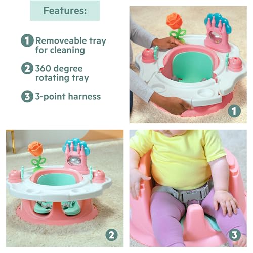 Bright Starts Disney Princess SuperSeat, Fun Baby Seat for Sitting Up, Playtime, and Meals, Ages 4 Months to 4 Years, Pink - color: Princess