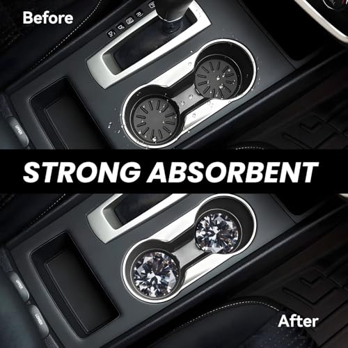 Diamond Car Coasters for Cup Holders, 2 Pack Absorbent Ceramic Drink Cup Coaster for Women Men, Auto Interior Accessories - color: T27