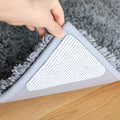 Rug Pads Gripper, Anti Slip Carpet Grippers for Vinyl Floors, Area Rug Pad Grippers Extra Sticky on Tile, Non-Slip Rug Pads Stopper for Hardwood Floor Rug Tape Stickers 12x12cm 4 Pieces - size: 4 PCS Triangle