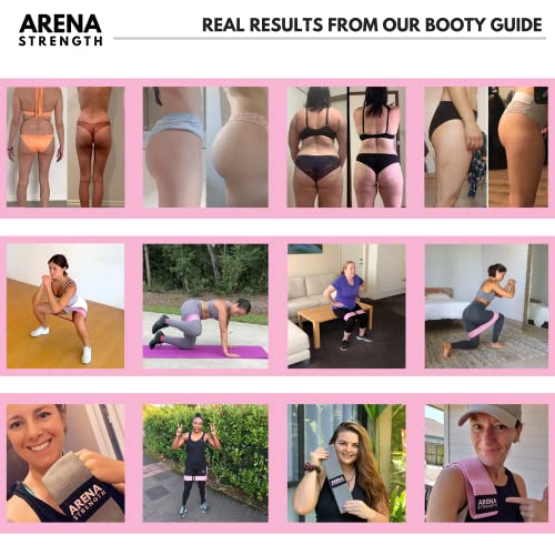 Arena Strength Fabric Booty Bands - Fabric Exercise Bands for Legs and Butt | Fabric Resistance Bands | Hip Resistance Bands with Workout Guide and Carry Case