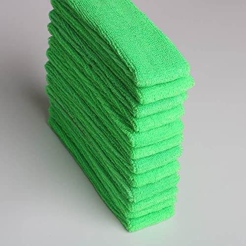 Cotton Sweatband Headbands,Pack of 12,Elastic Stretchy Sport Terry Cloth Sweat Bands,Yoga Workout Fitness Exercise Basketball Headband - color: 12pcs x green cotton sweatband headbands
