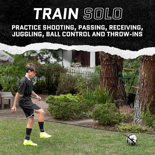 SKLZ Star-Kick Solo Soccer Trainer | Hands-Free Kicking and Passing Practice | Adjustable Cord and Waistband | Multiple Ball Sizes | Youth Players |Perfect for Enhancing Ball Control Skills - color: Canada