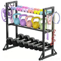 3 Tier Adjustable Dumbbell Rack Stand, Heavy Duty Carbon Steel Weight Storage Organizer for Home Gym, Easy Assembly, 450 lb Capacity for Dumbbells & Kettlebells (Dumbbell Rack Stand Only)