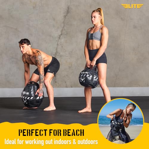 Elite Kettlebell Sandbag - Heavy Duty Sand Weights Bag for Cross Training, Strength Training, Workout, Functional Fitness, Adjustable Weight, Durable Training Equipment for Home & Gym (UN-FILLED) - size: 1.3 Pounds