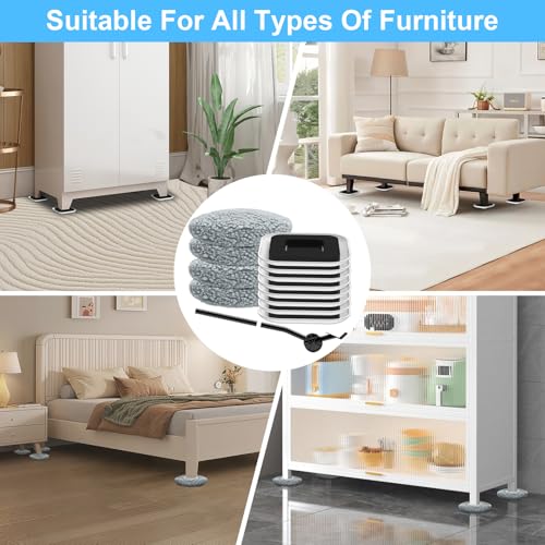 New Upgrade Furniture Sliders: Multi-Surface 3-in-1 Furniture Movers Slider | Heavy Moving Pads with 8PCS 4.3" Carpet Sliders + 4PCS Hard Floor Socks + 1 Lifter - Protect Floor and Easily Move Furniture - size: 4.3in 8+4+1Pack