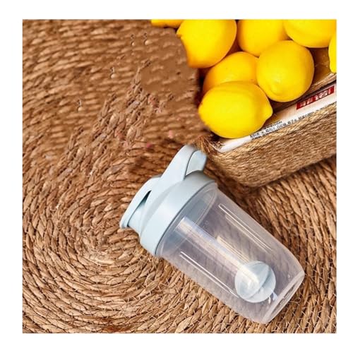 CHNLML Protein Shaker Bottle 400ML/16Oz w. Shaker Ball for Protein Shake, Shaker Bottle with Mixing Ball, Leak-Proof, BPA-Free, for Gym, Workout, Juice Mixer (Light Blue/Clear, 16Oz-400ML-1Bottle) - color: Light Blue/Clear, size: 16 Ounces