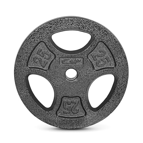 CAP Barbell Standard 1-Inch Grip Weight Plates - color: Black, size: 25 lbs Plate Pack (x1)