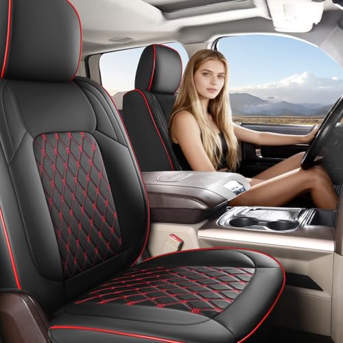 Umbrauto for Ram Custom Seat Covers, Nappa Leather Truck Seatcovers Compatible with Ram 2009-2025 1500 Crew Quad Cab & 2500 3500 Mega Cab - size: Full Set(Flat Front+Flat Rear)