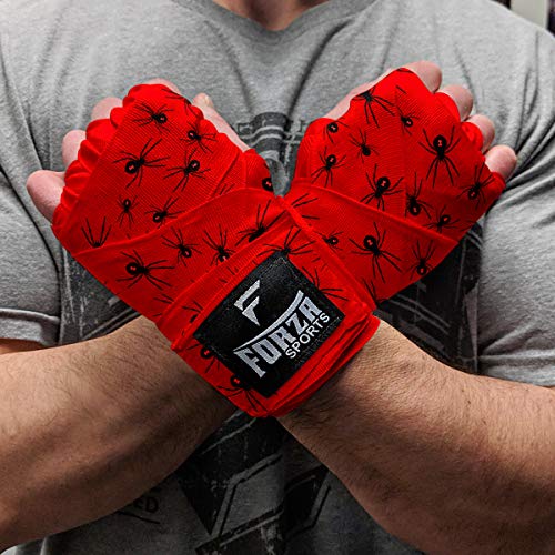Forza Sports 180" Mexican Style Boxing and MMA Handwraps - color: Spider Red