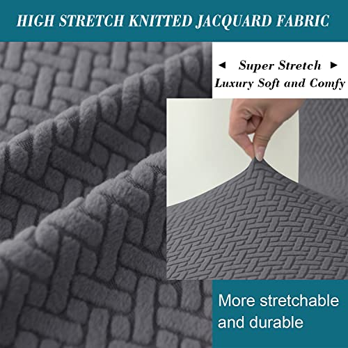 HFCNMY Bar Stool Covers with Backs,4 Pack Stretch Bar Stool Chair Covers,Jacquard Bar Stool Covers,Washable Bar Chair Covers Swivel Barstool Covers Slipcovers with Back Dark Gray - color: Dark Gray