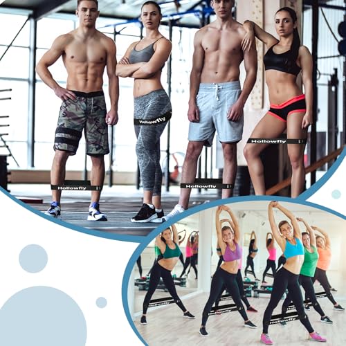 Hollowfly 12 Pcs Latex Resistance Loop Exercise Bands for Booty Workout Stretch Exercise Bands Non Slip for Legs Squat Resistance Loop Women Men Starter Butt Hip Thigh Fitness - color: Black, style: Heavy
