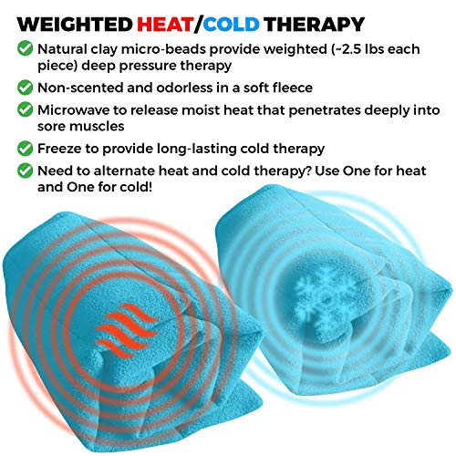 Microwavable Heating Pads Set of 2 Natural Moist Heat Pad for Back Pain, Neck and Shoulders, Nerve, Cramps, Lower Lumbar Relief - size: 2 Pieces 7x22"