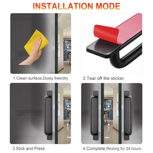 Self-Stick Instant Cabinet Handles - 2pcs Aluminum Alloy Drawer Pulls Helper with Adhesive Door Handle for Kitchen Cabinet Window Sliding Closet (5.83", Silver) - color: Silver, size: Small (5.83")