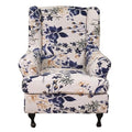 CRFATOP 2 Piece Stretch Wingback Chair Cover Printed Wing Chair Slipcovers Spandex Fabric Wingback Armchair Covers with Elastic Bottom for Living Room Bedroom Wingback Chair,C23 - color: Color C23