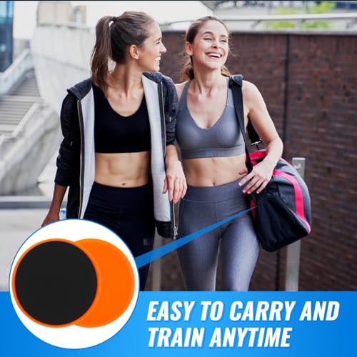 Wettarn 24 Pcs Core Sliders for Working Out Abdominal Exercise Gliding Discs Dual Sided Workout Disc Fitness Sliders Exercise Gear for Gym Floors Training Abdominal Core Strength - color: Orange