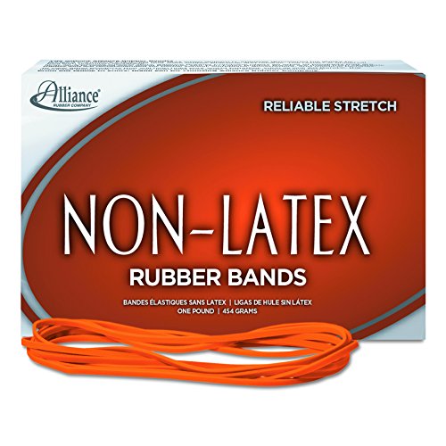 Alliance Rubber 37176#117B Non-Latex Rubber Bands,1 lb Box Contains Approx. 250 Bands (7" x 1/8",Orange),(Pack of 10) - size: 7 x 1/8 Inches (Pack of 10)