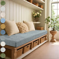 Bay Window Cushion, Bench Cushions Chenille Fabric for Indoor Furniture, Mudroom, Reading Nook, Kitchen Dining Room, Piano Bench, Breakfast Nook, 75D High-Resilience Foam, Non Slip Bottom - color: [Herringbone Weave] Dusty Blue