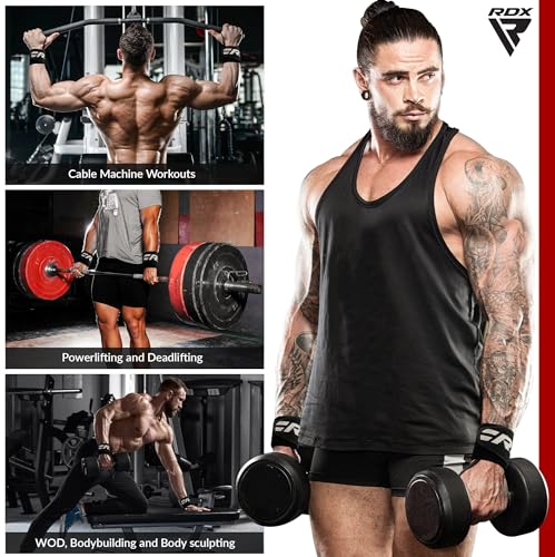 RDX Wrist Wraps for Weightlifting (Pair), IPL USPA Approved, Elasticated 18” Cotton Straps Support with Thumb Loop, Gym Wrap for Weight Lifting Powerlifting Competition Strength Training Bodybuilding - color: Black