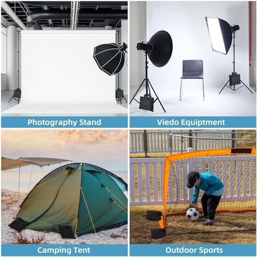 10 Packs Sandbags with 10 PE Bags, Heavy Duty Sand Bags, Sand Bags for Weight with Zipper and Buckle Straps for Support Light Stand, More 2/4/6/8/10/12 Packs Sand Bag to Choose. - size: 10 PCS