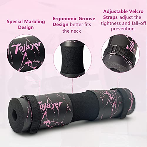 Squat Pad Barbell Pad for Workout, Neck & Shoulder Protective Foam - color: Pink Marble