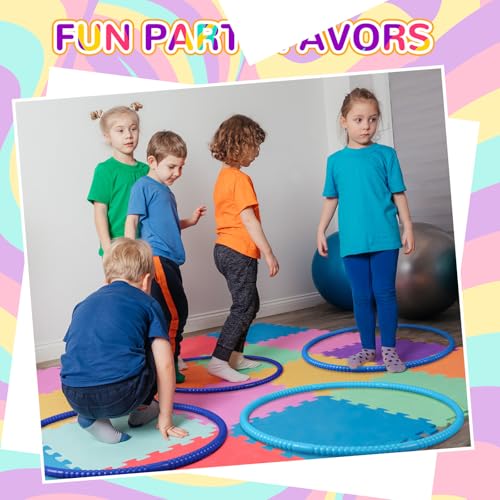 Sratte 8 Pcs Color Hoop Detachable Adjustable Exercise Ring Plastic Hoop for Gymnastics Dog Agility Equipment Party Decor, 4 Colors - color: Fresh Colors, size: 28 Inch