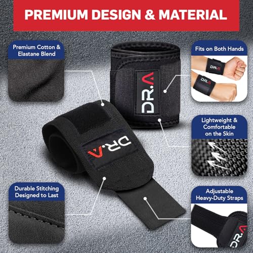 Dr. Arthritis Doctor Developed Wrist Brace, Wrist Wraps for Tendonitis, Hand Support, Ideal for Fitness, Weightlifting (Pair) - size: 2 Pack - Wrist Brace