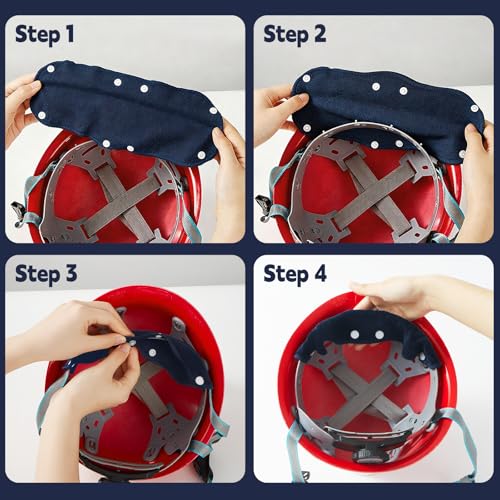 Hard Hat Sweatband, 9 Pack Hardhat Sweatband, Cotton Liner Hard Hat, Washable Sweatband for Hard Hats, Reusable Sweat Liners for Helmet Users - color: Deep Blue